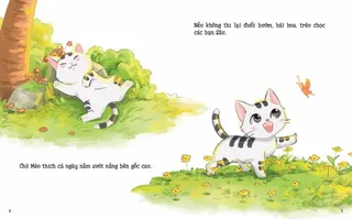 Chú Mèo vui chơi đuổi bướm ngoài vườn
