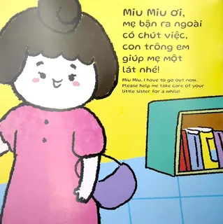 Mẹ nhờ Miu Miu trông em giúp