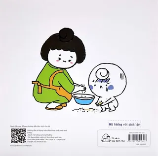Bé làm đổ thức ăn, mẹ dọn dẹp cùng