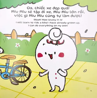 Miu Miu hào hứng tập đi xe đạp