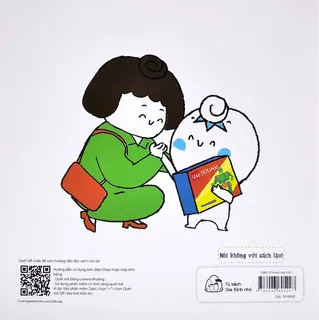 Bìa sau sách Miu Miu và mẹ đọc sách cùng nhau
