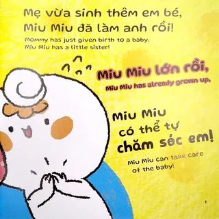 Miu Miu làm anh, chăm sóc em bé