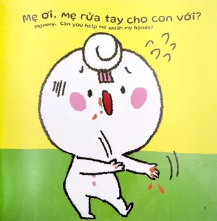 Nhân vật Miu Miu nhờ mẹ rửa tay