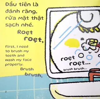 Bài học đánh răng rửa mặt buổi sáng