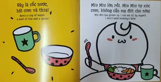 Miu Miu tự xúc cơm không cần mẹ giúp