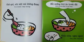 Bốc thịt ăn trước khi dùng muỗng