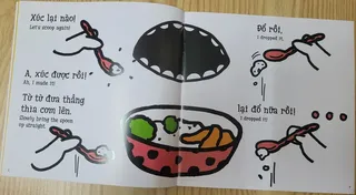 Bài học xúc cơm bằng thìa cho bé