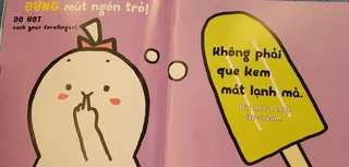 Bài học đừng mút ngón tay cho bé