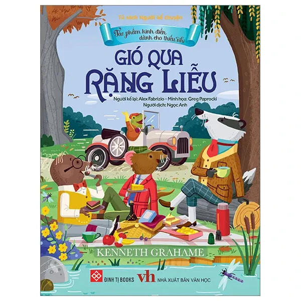 Sách Gió Qua Rặng Liễu bìa mềm cho bé 3-9 tuổi của Kenneth Grahame, bìa xanh pastel
