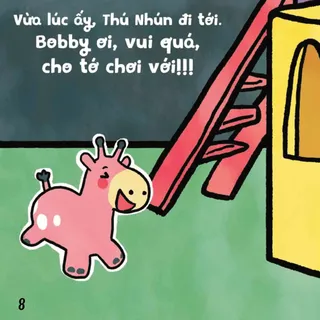 Thú Nhún rủ Bobby cùng chơi cầu trượt