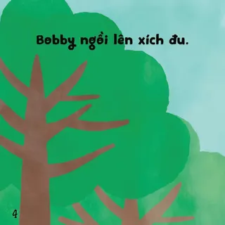Bobby ngồi lên xích đu trong công viên
