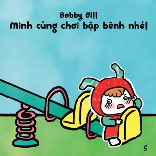 Bé buồn muốn chơi bập bênh cùng bạn