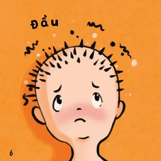 Minh họa bé đau đầu khó chịu