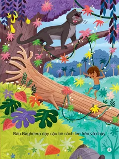 Bagheera dạy Mowgli leo trèo và chạy nhảy