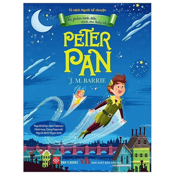 Sách Tác Phẩm Kinh Điển Dành Cho Thiếu Nhi - Peter Pan bìa mềm cho bé 3-9 tuổi của J. M. Barrie, bìa xanh đêm
