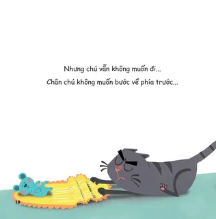 Chú mèo lười biếng không muốn bước đi