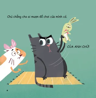 Mèo đen ích kỷ không cho mượn đồ chơi
