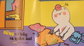 Bài học không vẽ bậy lên quần áo