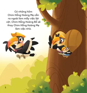 Chim Hồng Hoàng Bố thay Mẹ chăm sóc tổ ấm
