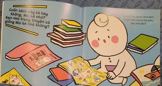Miu bé nhỏ khám phá kho sách nhiều màu sắc