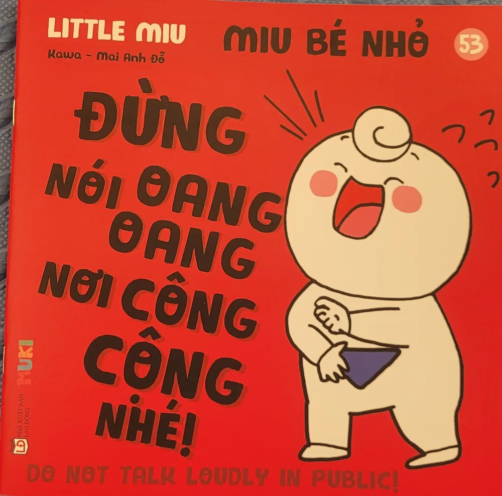 Sách Ehon Kĩ Năng Sống Miu Bé Nhỏ Tập 53 bìa mềm song ngữ cho bé 2-10 tuổi của Kawa, Mai Anh Đỗ, bìa đỏ nổi bật