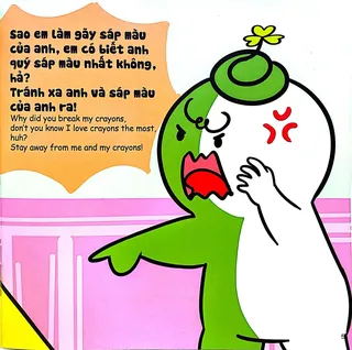 Miu tức giận khi bị gãy sáp màu