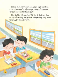 Cậu bé cố gắng làm quen bạn mới