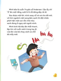 Cậu bé hoảng sợ khi gặp rắn nhỏ