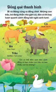 Đồng quê thanh bình - Trâu, bò, cò trên cánh đồng