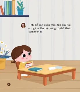 Bé gái ghen tị khi bố mẹ quan tâm em