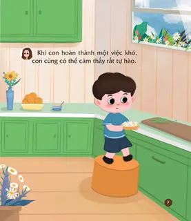 Bé tự hào khi hoàn thành việc khó