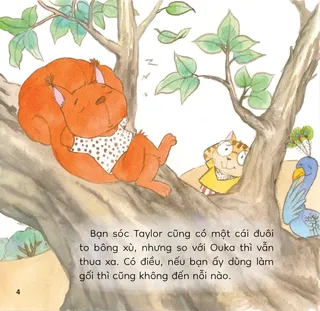 Sóc Taylor ngủ trên cây với đuôi bông