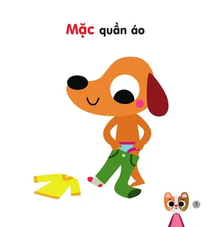 Bé tập mặc quần áo tự lập