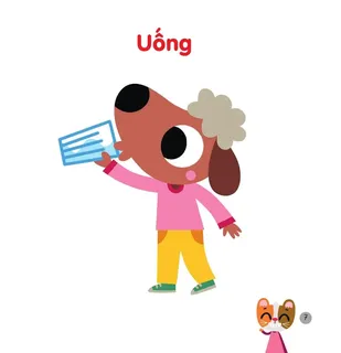 Bé học từ uống qua hình minh họa
