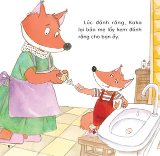 Kaka nhờ mẹ lấy kem đánh răng