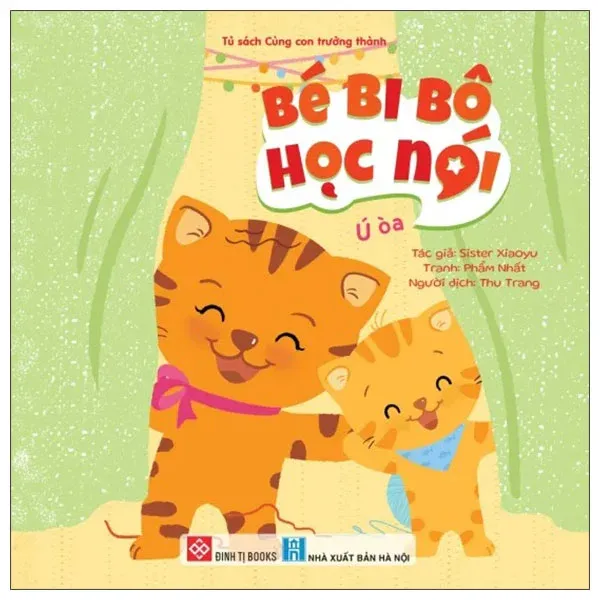 Sách Bé Bi Bô Học Nói - Ú Òa bìa mềm cho bé 0 tuổi của Sister Xiaoyu, bìa màu xanh lá pastel