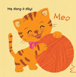 Mèo con vui vẻ chơi cuộn len