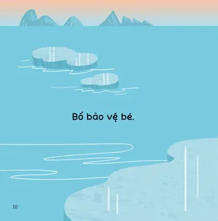 Bố bảo vệ bé - Cảnh biển băng