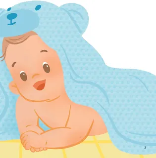 Bé bi bô học nói với gấu bông xanh