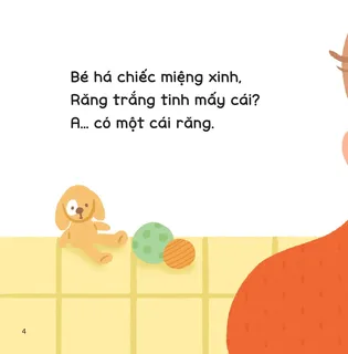 Bé há miệng đếm răng trắng xinh