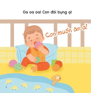 Bé khóc đói bụng muốn được ăn