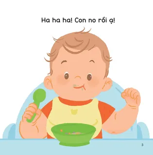 Bé no rồi, vui vẻ sau bữa ăn