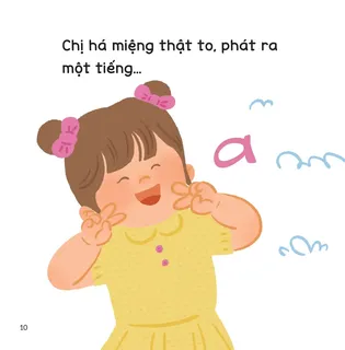 Bé há miệng to phát âm chữ A