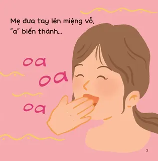 Mẹ vỗ miệng tạo âm thanh oa oa