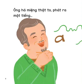 Ông dạy bé phát âm chữ A