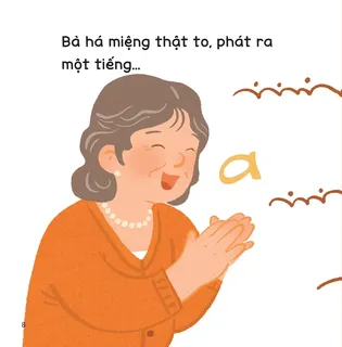 Bà dạy bé phát âm chữ A