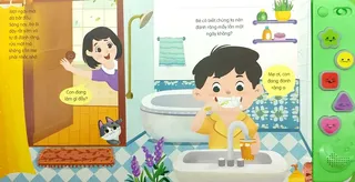 Bé Bi tự đánh răng buổi sáng