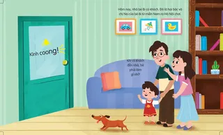 Bé học chào hỏi khi có khách đến nhà
