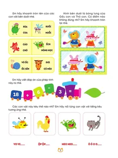 Bài tập nhận biết động vật và phép tính
