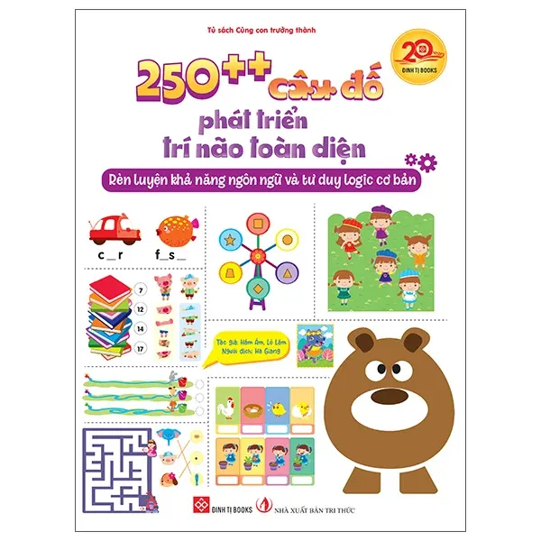Sách Cùng Con Trưởng Thành 250++ Câu Đố Phát Triển Trí Não Toàn Diện bìa mềm cho bé 0 tuổi của Hâm Âm, Lộ Lâm, bìa hồng rực rỡ
